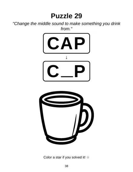 Free printable CVC word ladder starting with CAP