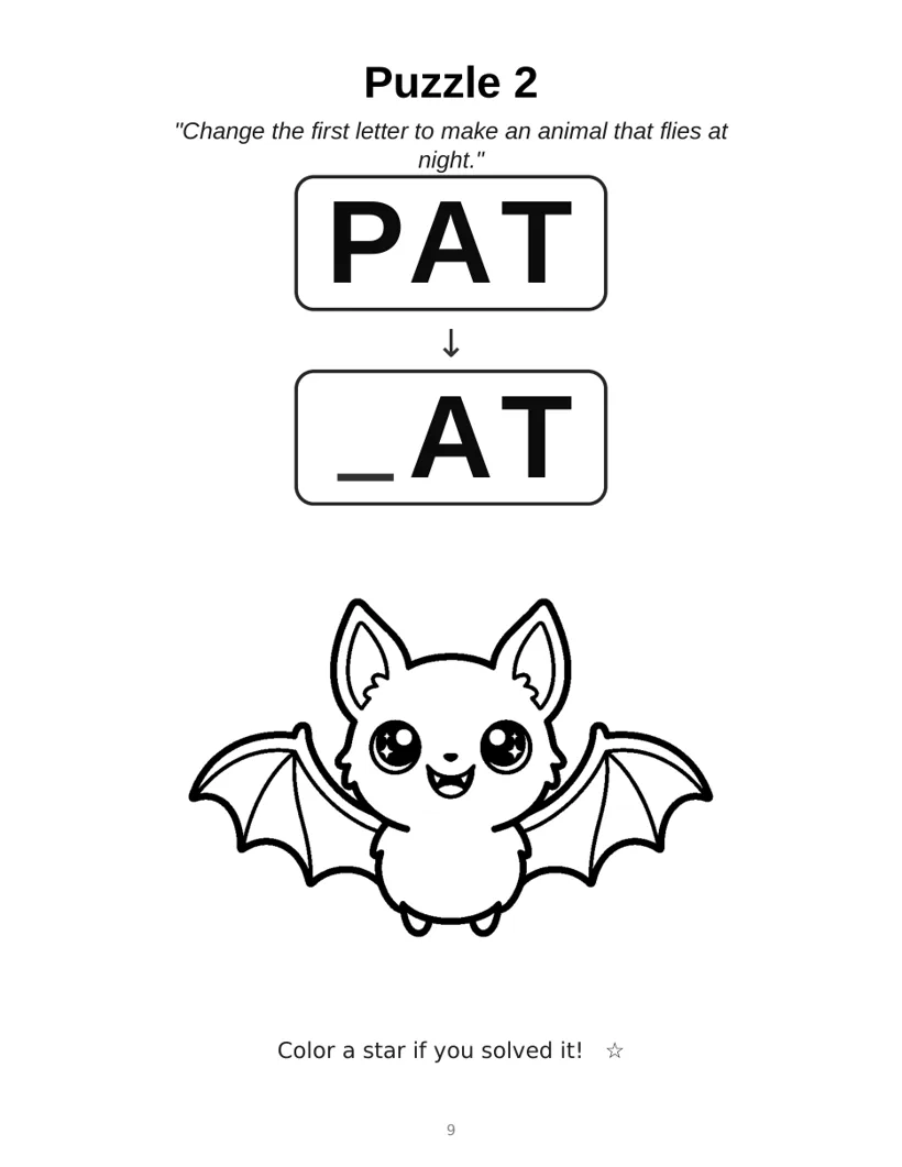 Free printable CVC word ladder starting with PAT